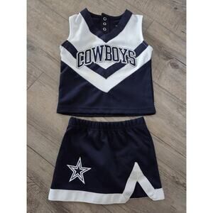 Dallas Cowboys Toddler Girls Cheerleader Outfit Set Size 2T Navy White‎ 2-Piece
